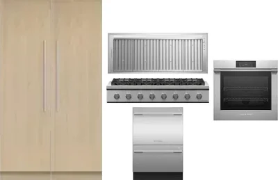 6 Piece Package Includes Refrigerator, Freezer, Cooktop, Wall Oven, Hood And Dishwasher